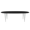 Fritz Hansen Superellipse jídelní stůl devět šedý/černý fenix laminát, 240x120 cm