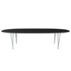 Fritz Hansen Superellipse jídelní stůl devět šedý/černý fenix lamináty, 300x130 cm