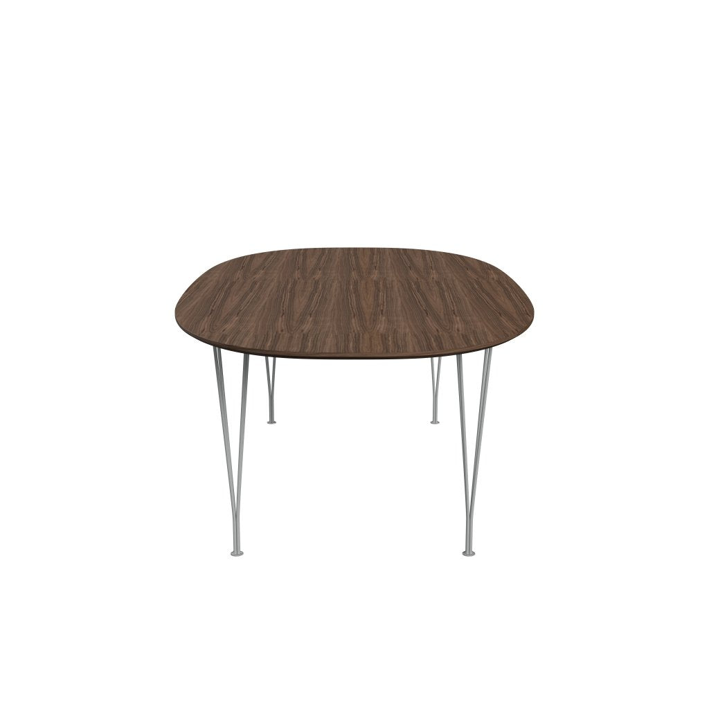 Fritz Hansen Superellipse Dining Table Nine Grey/Walnut Veneer With Walnut Table Edge, 240x120 Cm