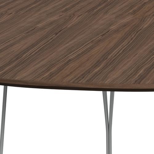 Fritz Hansen Superellipse Dining Table Nine Grey/Walnut Veneer With Walnut Table Edge, 240x120 Cm