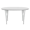 Fritz Hansen Superellipse jídelní stůl devět šedý/bílý fenix lamináty, 135x90 cm