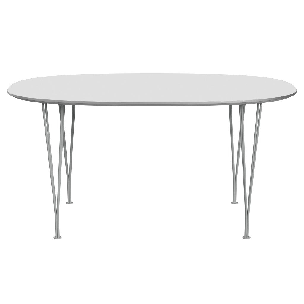 Fritz Hansen Superellipse Jídelní stůl devět šedý/bílý fenix lamináty, 150x100 cm