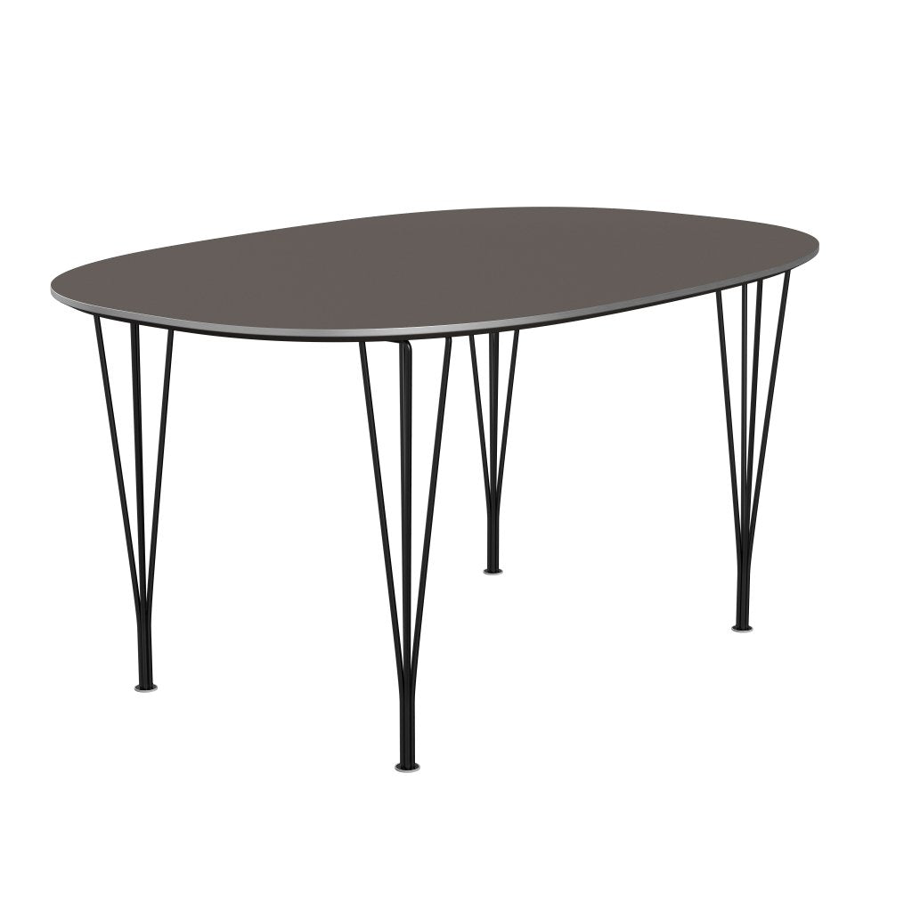 Fritz Hansen Superellipse Dining Table Black/Grey Fenix Laminates, 150x100 Cm