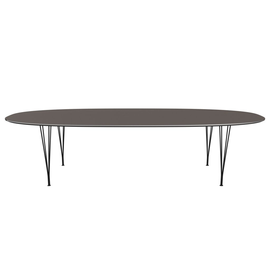 Fritz Hansen Superellipse Dining Table Black/Grey Fenix Laminates, 300x130 Cm