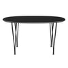Fritz Hansen Superellipse jídelní stůl černé/černé lamináty Fenix, 135x90 cm