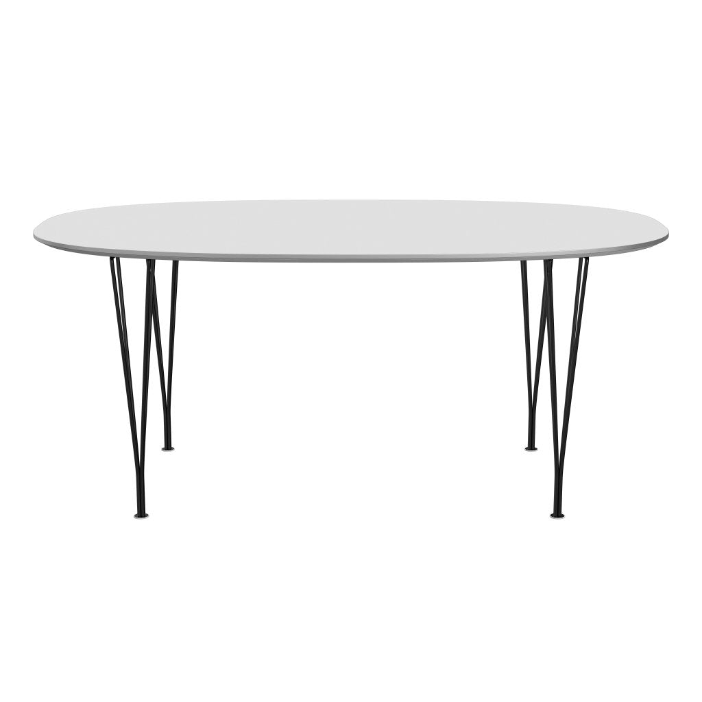Fritz Hansen Superellipse Dining Table Black/White Fenix Laminates, 170x100 Cm