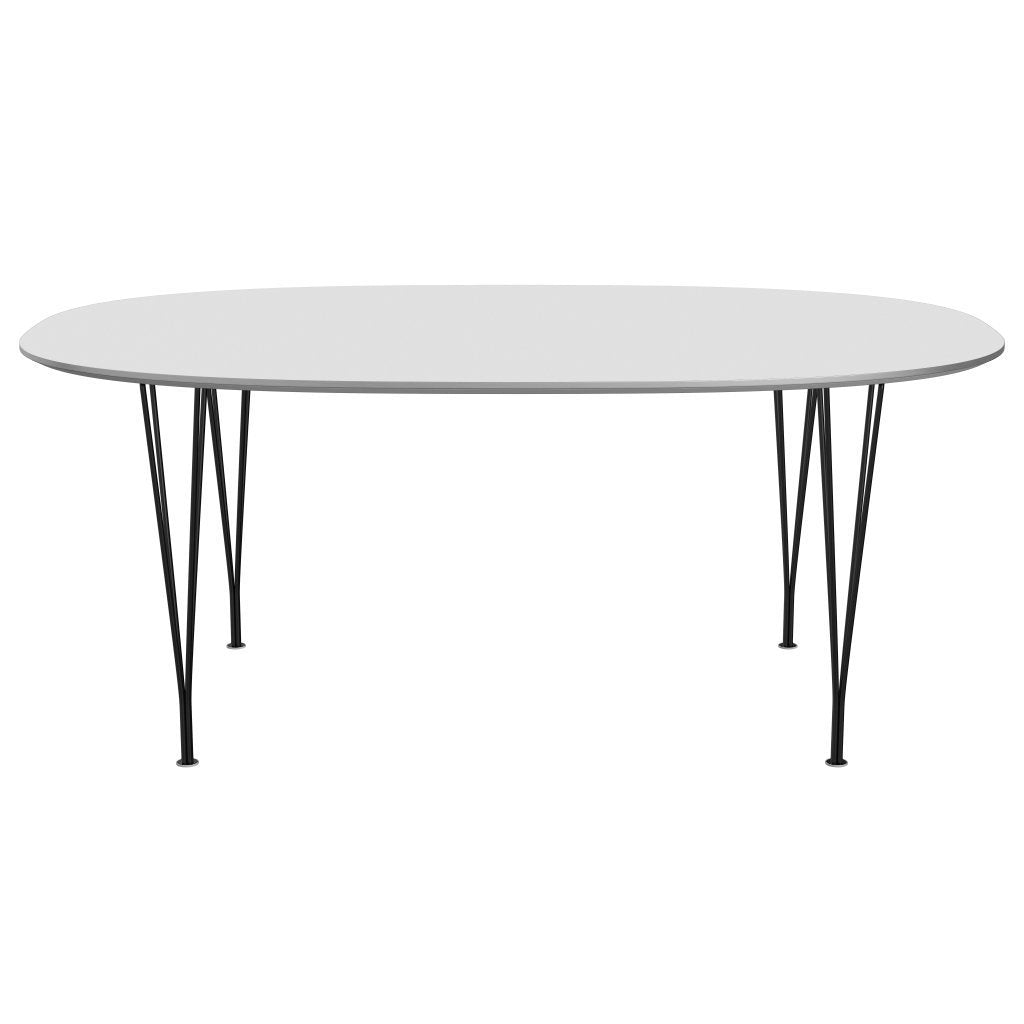 Fritz Hansen Superellipse jídelní stůl černé/bílé lamináty Fenix, 180x120 cm