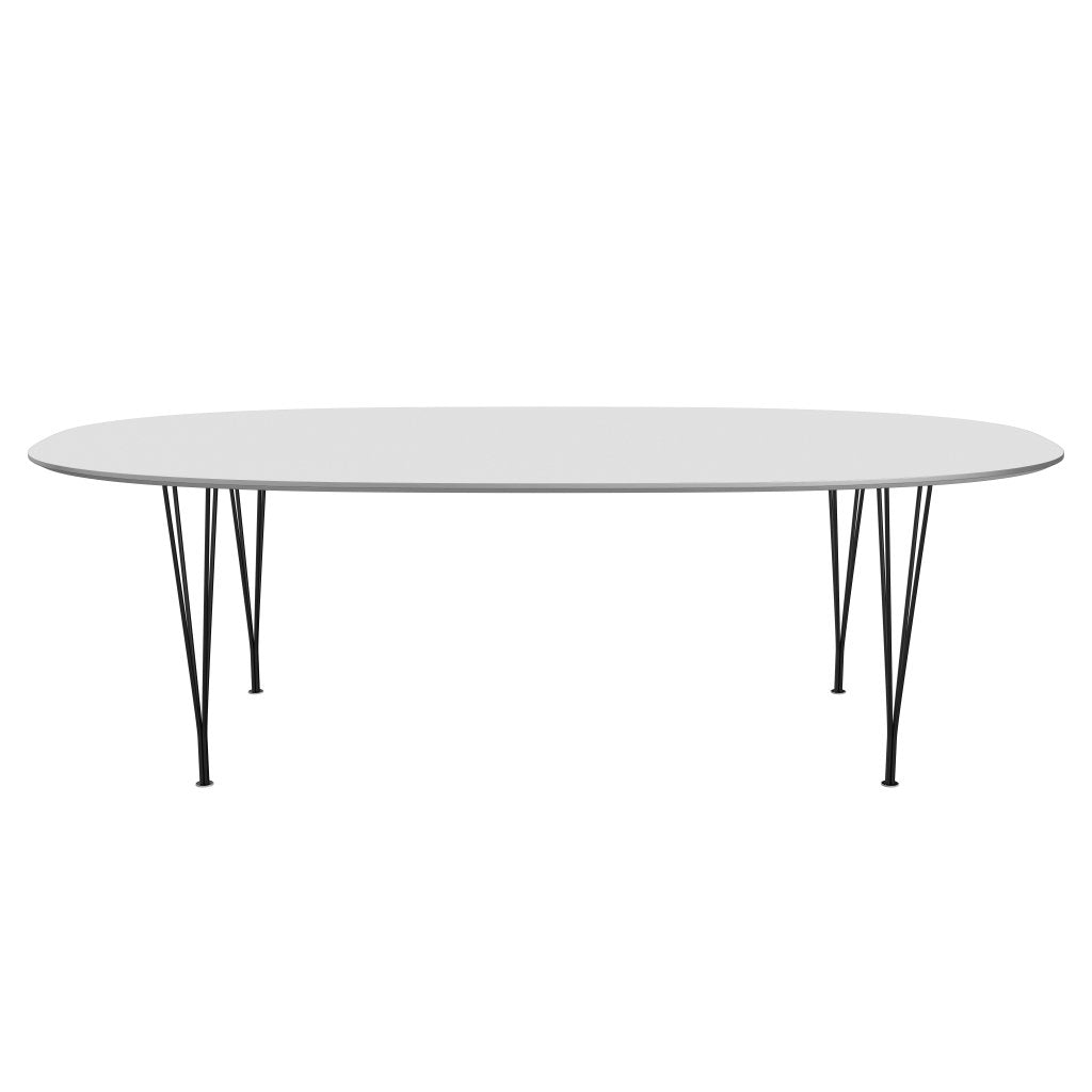 Fritz Hansen Superellipse Jídelní stůl černé/bílé lamináty Fenix, 240x120 cm