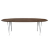 Fritz Hansen Superellipse Dining Table Silver Grey/Walnut Veneer With Walnut Table Edge, 240x120 Cm