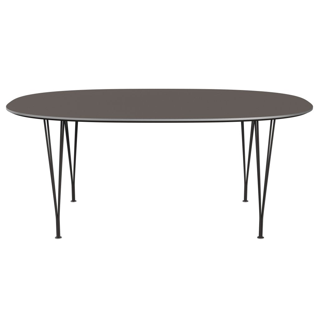 Jídelní stůl Fritz Hansen Superellipse teplý grafit/šedé lamináty Fenix, 180x120 cm