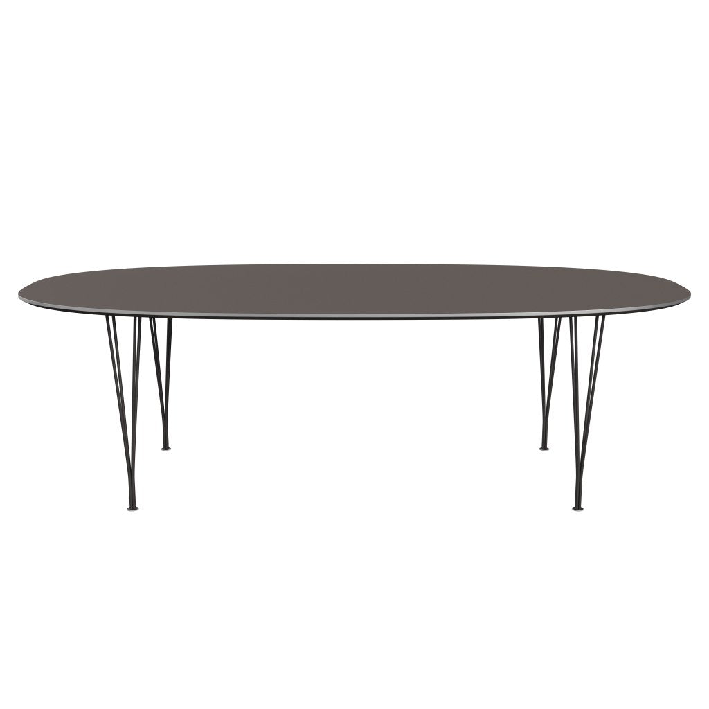Jídelní stůl Fritz Hansen Superellipse teplý grafit/šedé lamináty Fenix, 240x120 cm