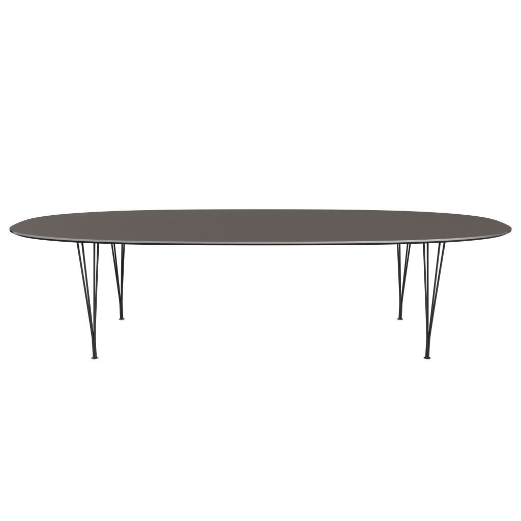 Fritz Hansen Superellipse jídelní stůl teplý grafit/šedé lamináty Fenix, 300x130 cm
