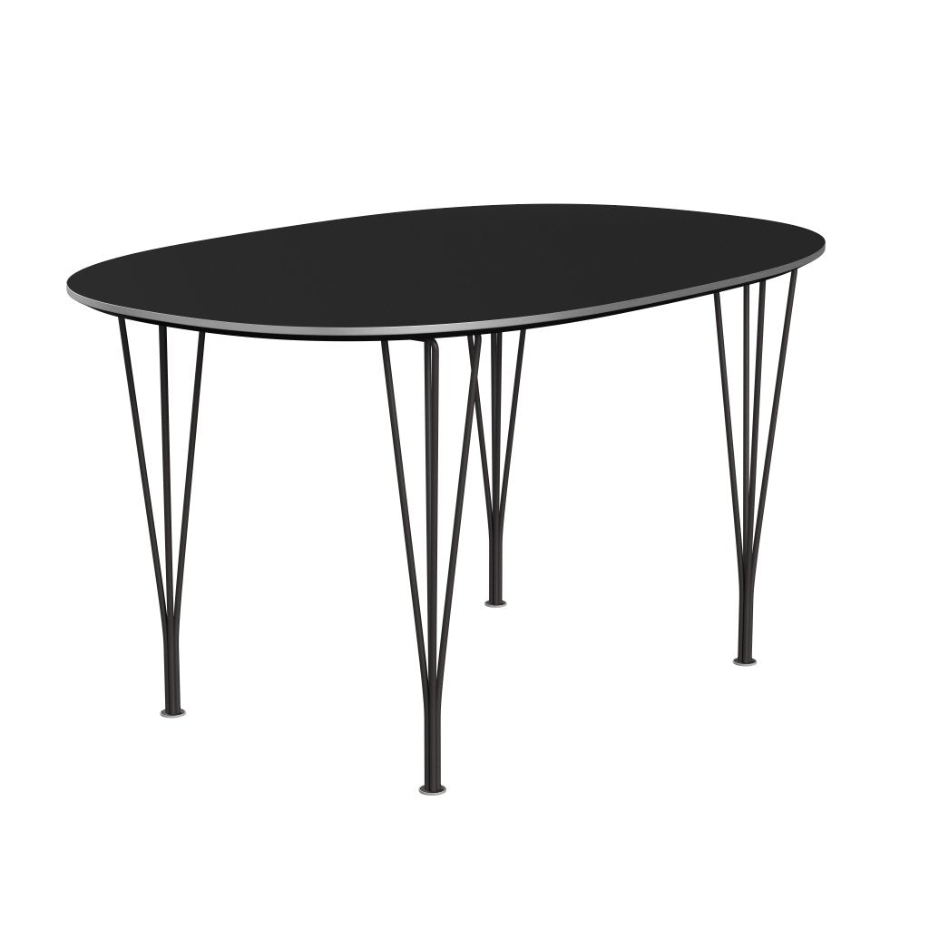 Fritz Hansen Superellipse Dining Table Warm Graphite/Black Fenix Laminate, 135x90 Cm