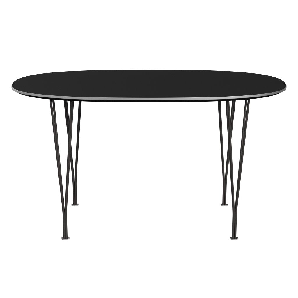 Jídelní stůl Fritz Hansen Superellipse teplý grafit/černý fenix laminát, 135x90 cm