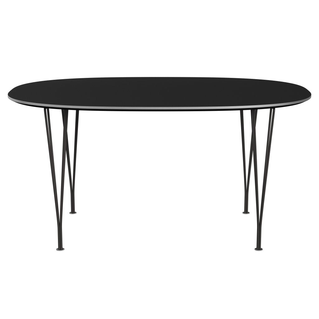 Jídelní stůl Fritz Hansen Superellipse teplý grafit/černý fenix laminát, 150x100 cm
