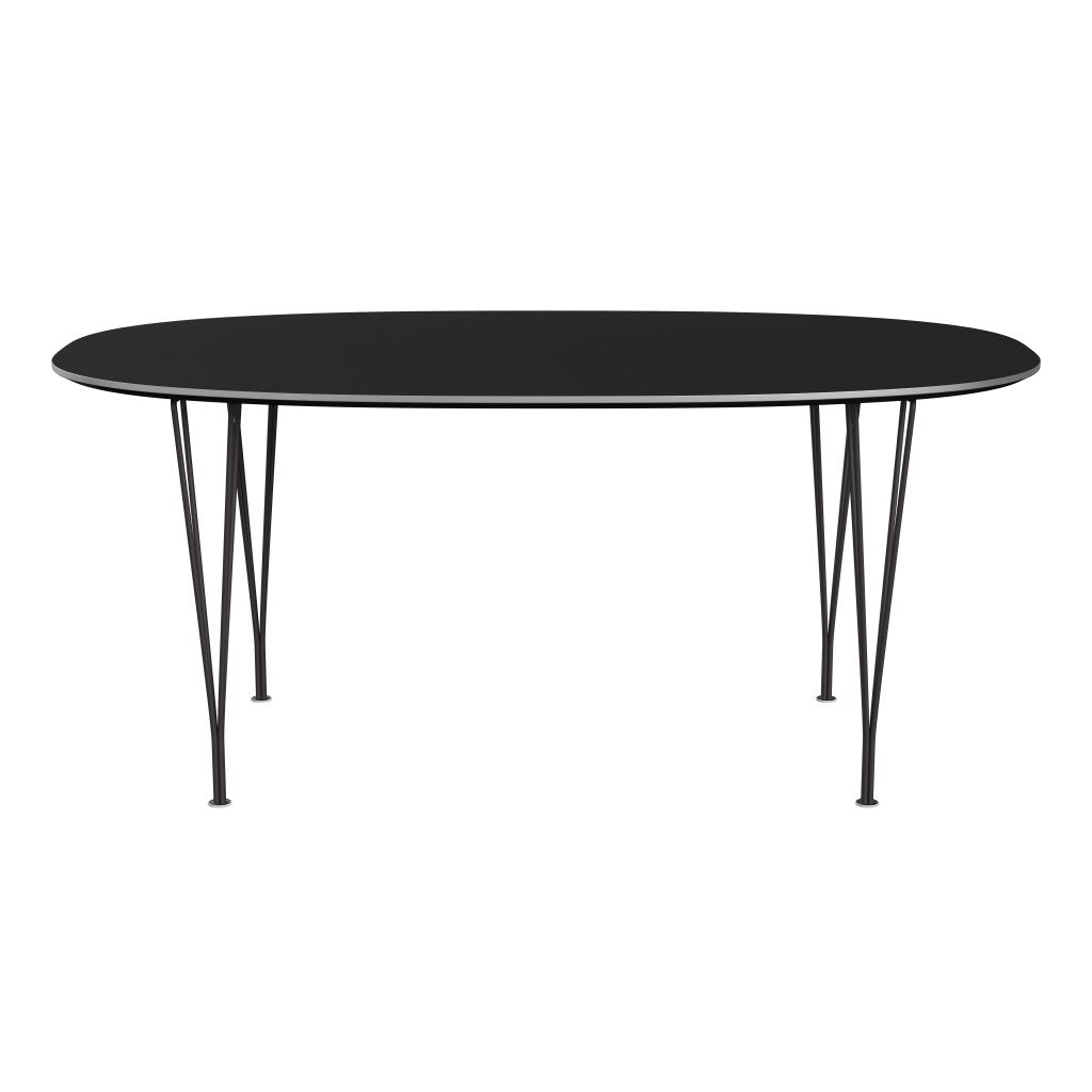 Fritz Hansen Superellipse jídelní stůl teplý grafit/černé lamináty Fenix, 170x100 cm