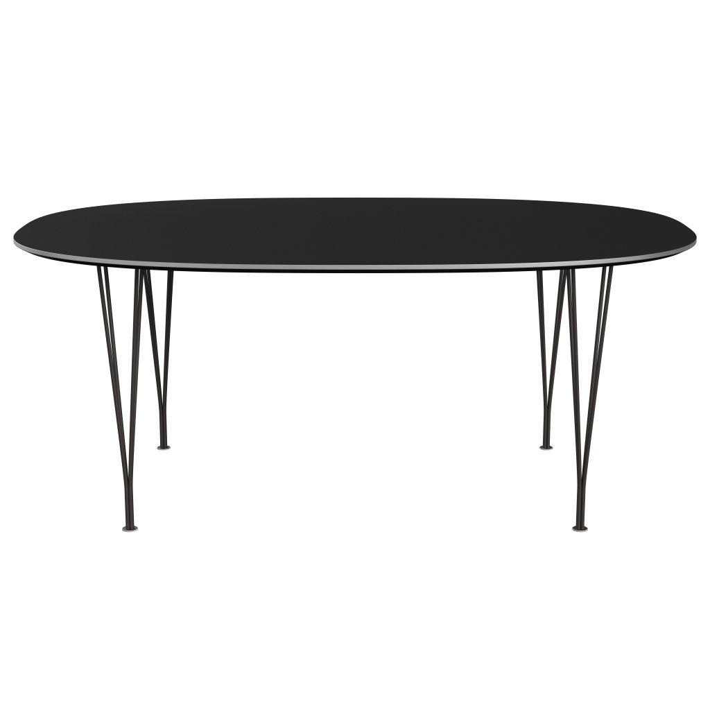 Jídelní stůl Fritz Hansen Superellipse teplý grafit/černý fenix laminát, 180x120 cm