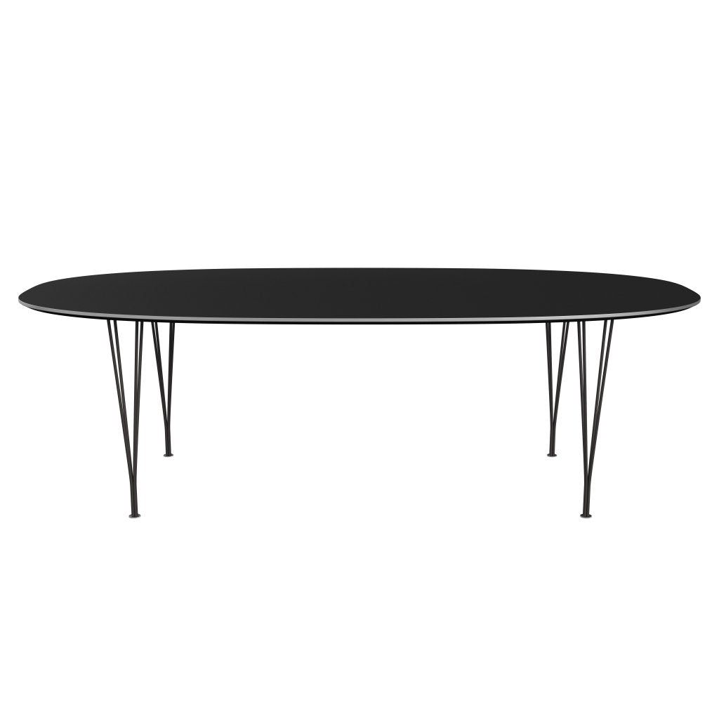 Jídelní stůl Fritz Hansen Superellipse teplý grafit/černý fenix laminát, 240x120 cm