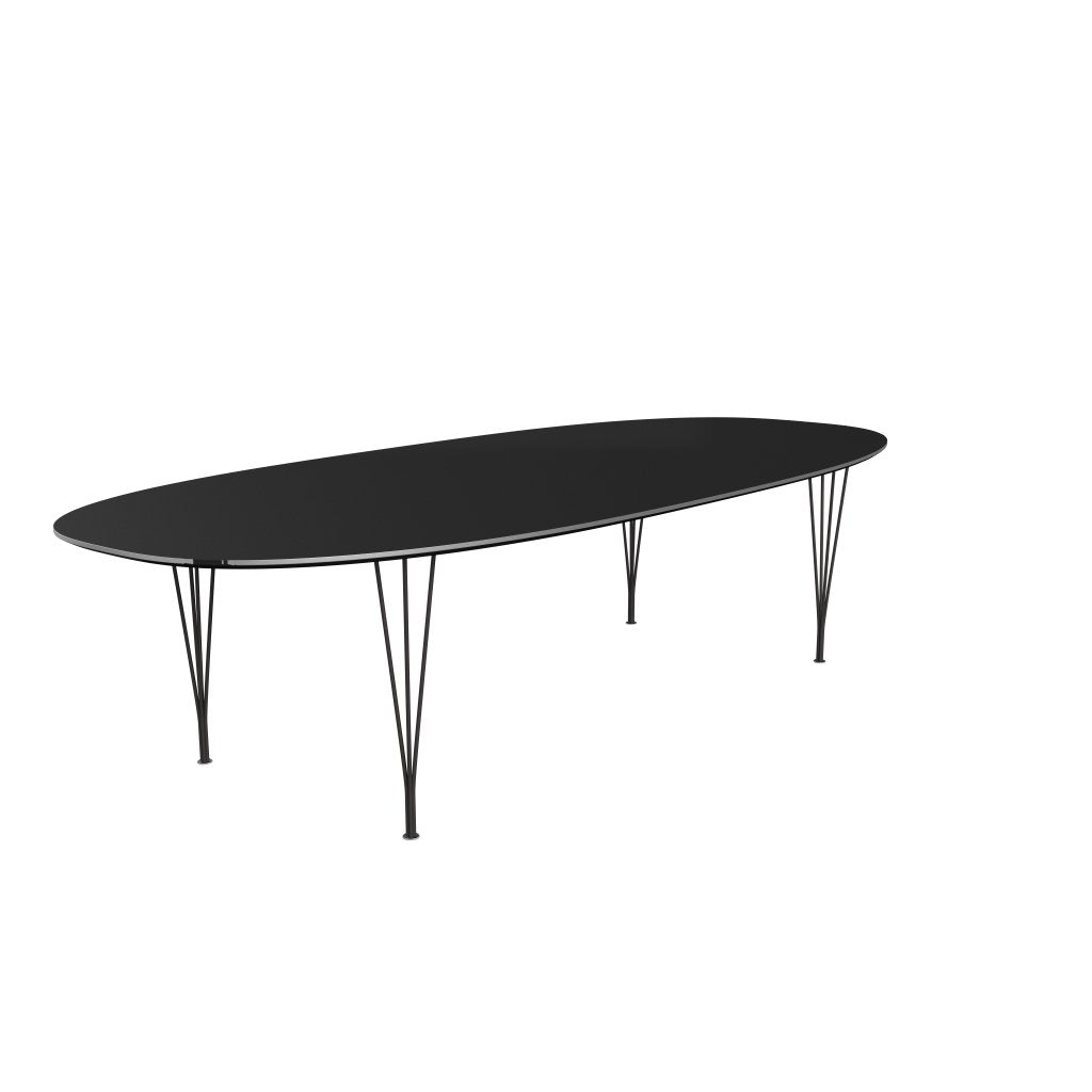 Fritz Hansen Superellipse Dining Table Warm Graphite/Black Fenix Laminates, 300x130 Cm