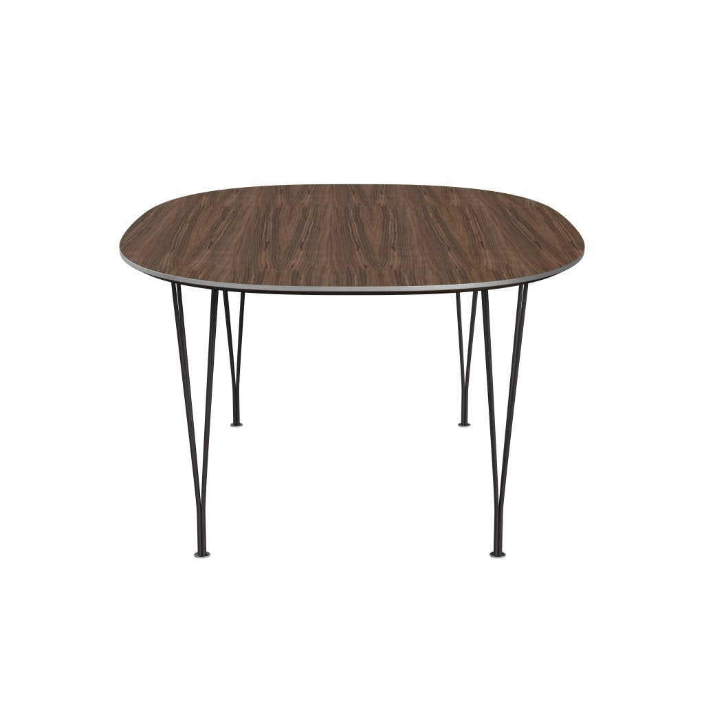 Fritz Hansen Superellipse Dining Table Warm Graphite/Walnut Veneer, 180x120 Cm