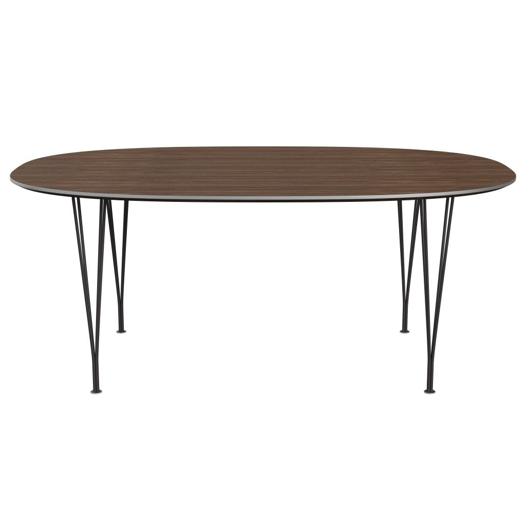 Jídelní stůl Fritz Hansen Superellipse teplý grafit/ořechová dýha, 180x120 cm