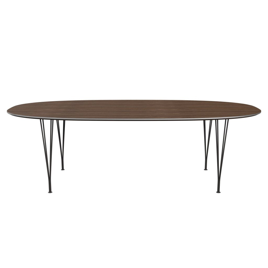 Fritz Hansen Superellipse jídelní stůl teplý grafit/ořechová dýha, 240x120 cm