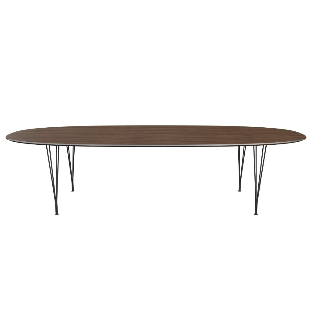 Fritz Hansen Superellipse Dining Table Warm Graphite/Walnut Veneer, 300x130 Cm