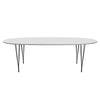 Fritz Hansen Superellipse jídelní stůl teplý grafit/bílé lamináty Fenix, 240x120 cm