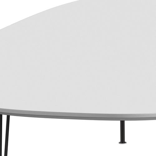 Jídelní stůl Fritz Hansen Superellipse teplý grafit/bílé lamináty Fenix, 300x130 cm