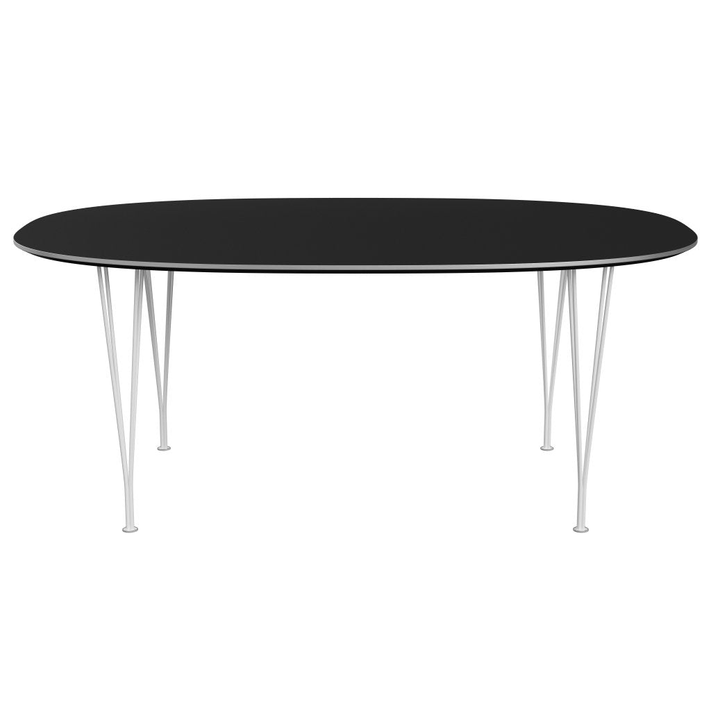 Fritz Hansen Superellipse jídelní stůl bílý/černý fenix lamináty, 180x120 cm
