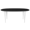 Fritz Hansen Superellipse jídelní stůl bílý/černý fenix lamináty, 180x120 cm