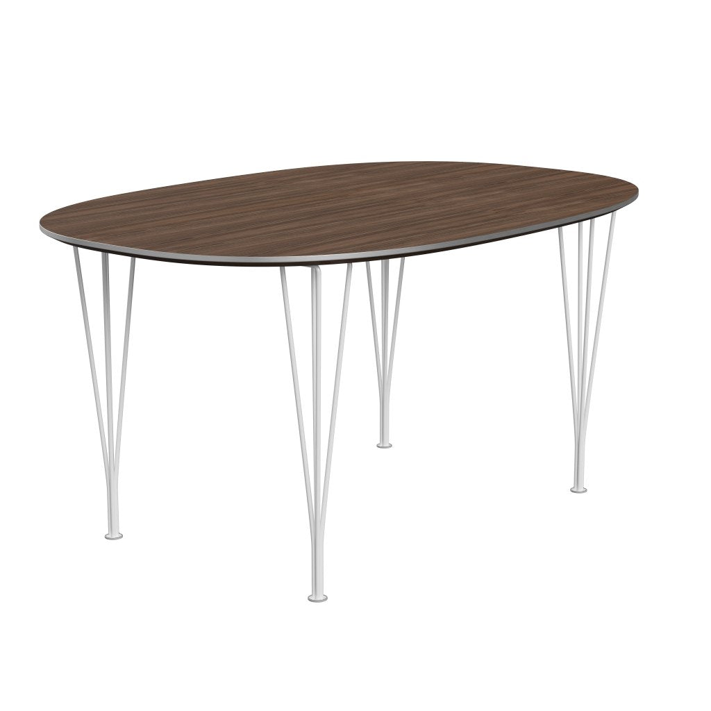 Fritz Hansen Superellipse Dining Table White/Walnut Veneer, 150x100 Cm