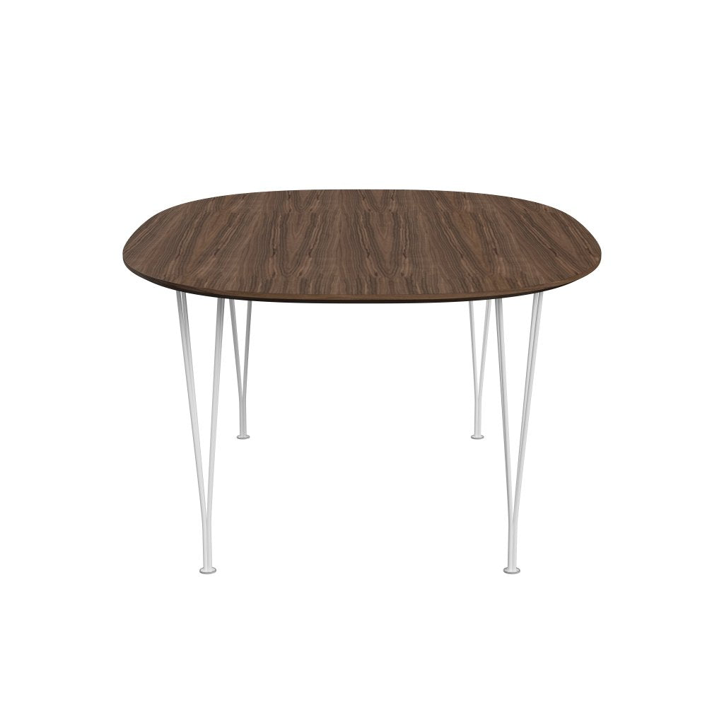 Fritz Hansen Superellipse Dining Table White/Walnut Veneer With Walnut Table Edge, 180x120 Cm
