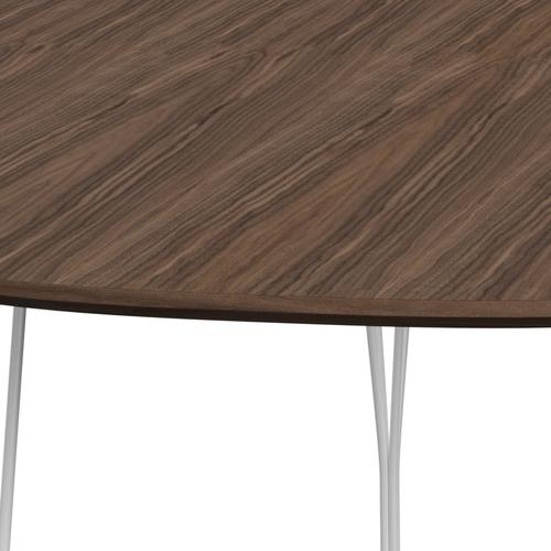 Fritz Hansen Superellipse Jídelní stůl bílá/ořechová dýha s ořechovým stolem, 240x120 cm