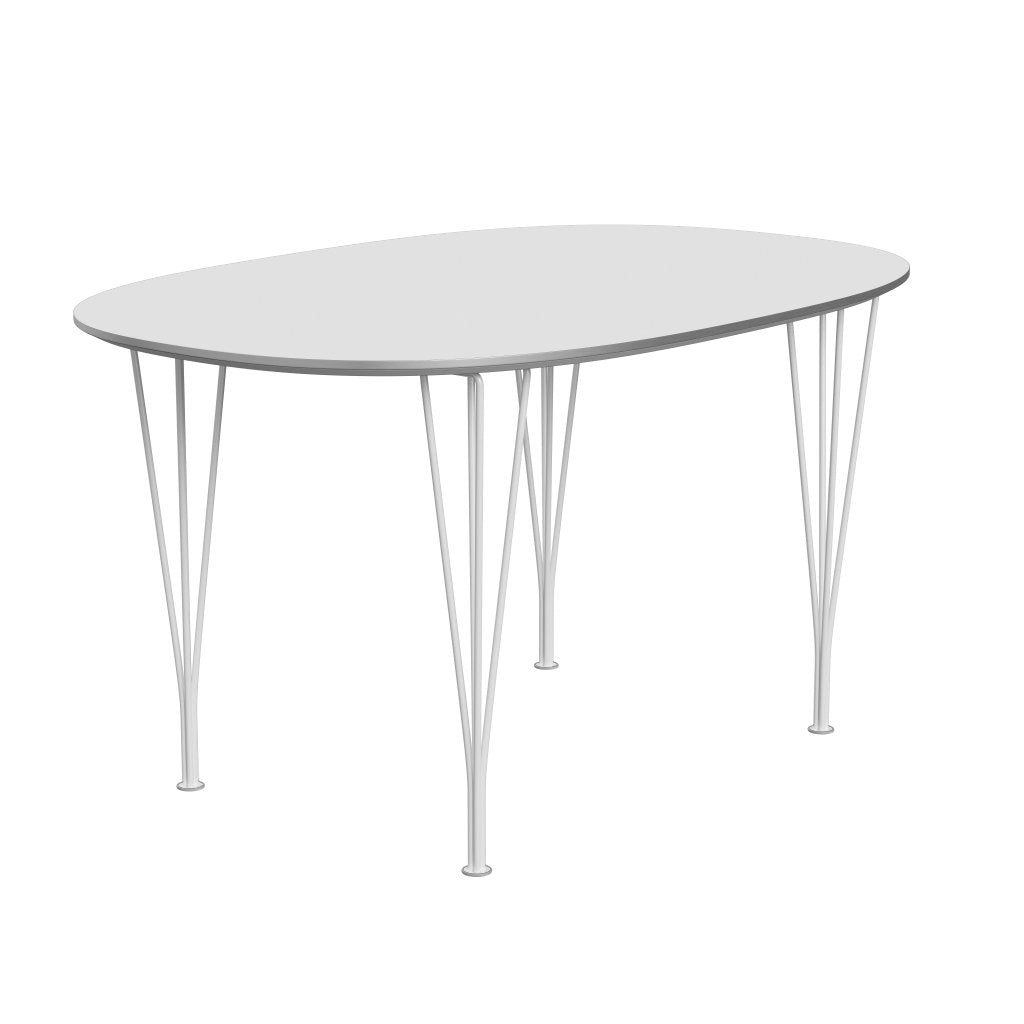 Fritz Hansen Superellipse jídelní stůl bílý/bílý Fenix ​​Lamináty, 135x90 cm