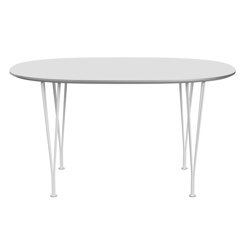 Fritz Hansen Superellipse jídelní stůl bílý/bílý Fenix ​​Lamináty, 135x90 cm