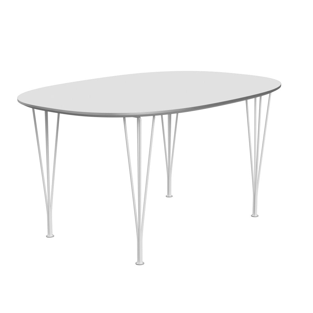 Fritz Hansen Superellipse jídelní stůl bílý/bílý Fenix ​​Lamináty, 150x100 cm