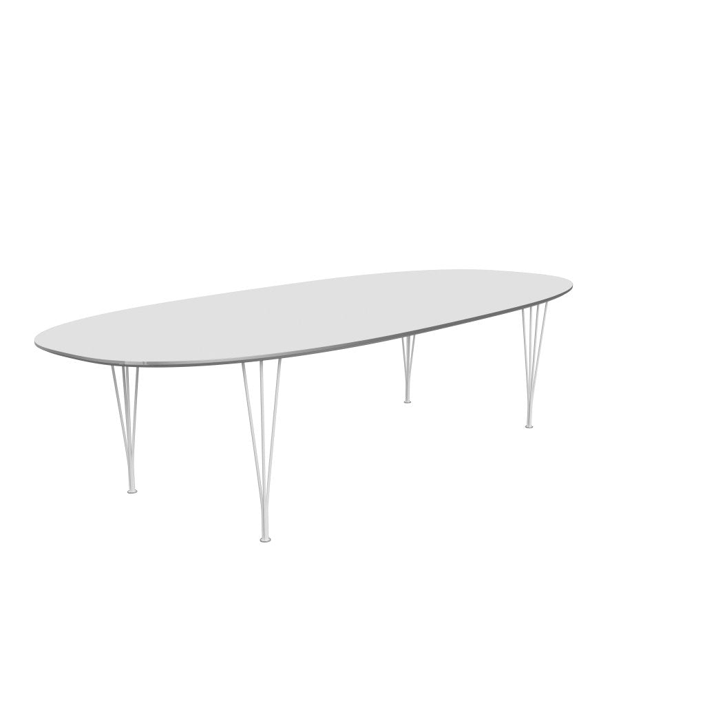 Fritz Hansen Superellipse Jídelní stůl bílý/bílý fenix lamináty, 300x130 cm