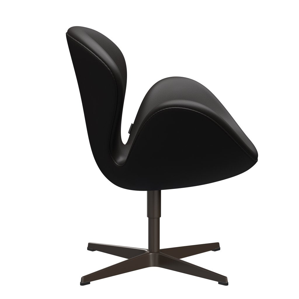 Fritz Hansen Swan Lounge Chair, Brown Bronze/Aura Black Brown