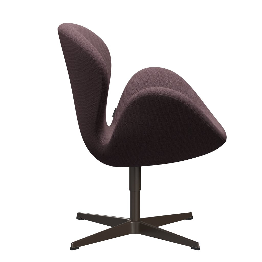 Fritz Hansen Swan Lounge Chair, Brown Bronz/Capture Aubergine