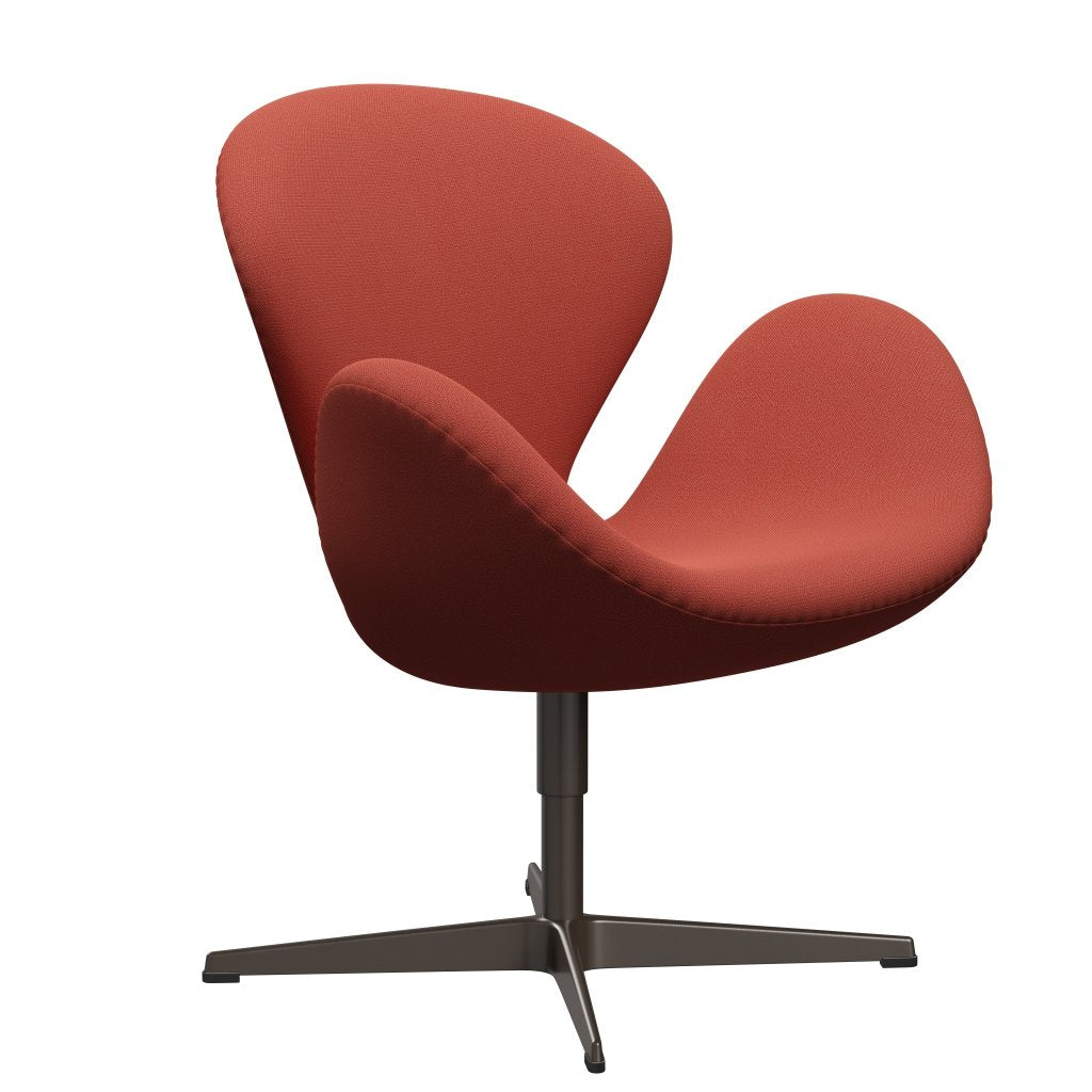 Fritz Hansen Swan Lounge Chair, Brown Bronz/Capture Orange Dark