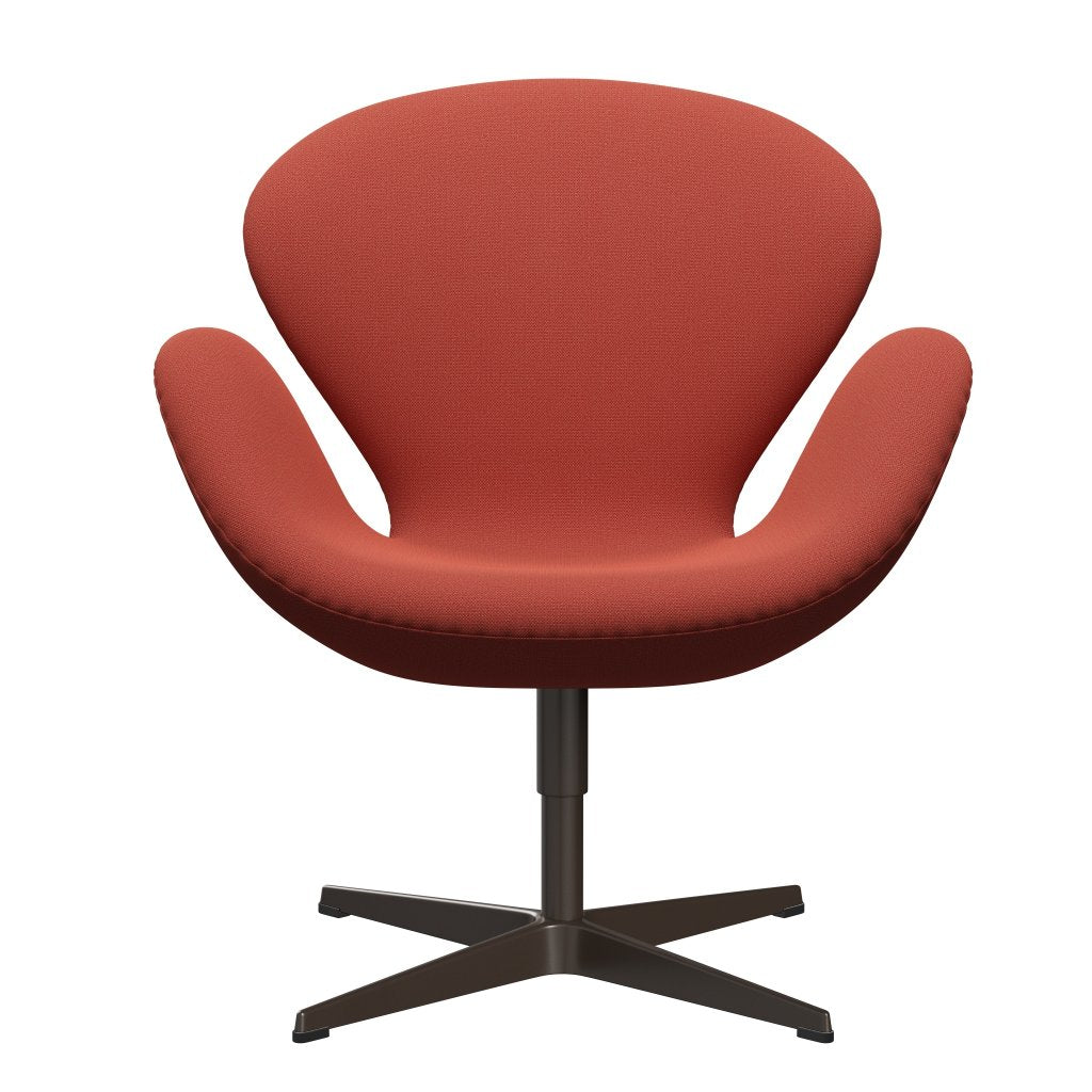 Fritz Hansen Swan Lounge Chair, Brown Bronz/Capture Orange Dark