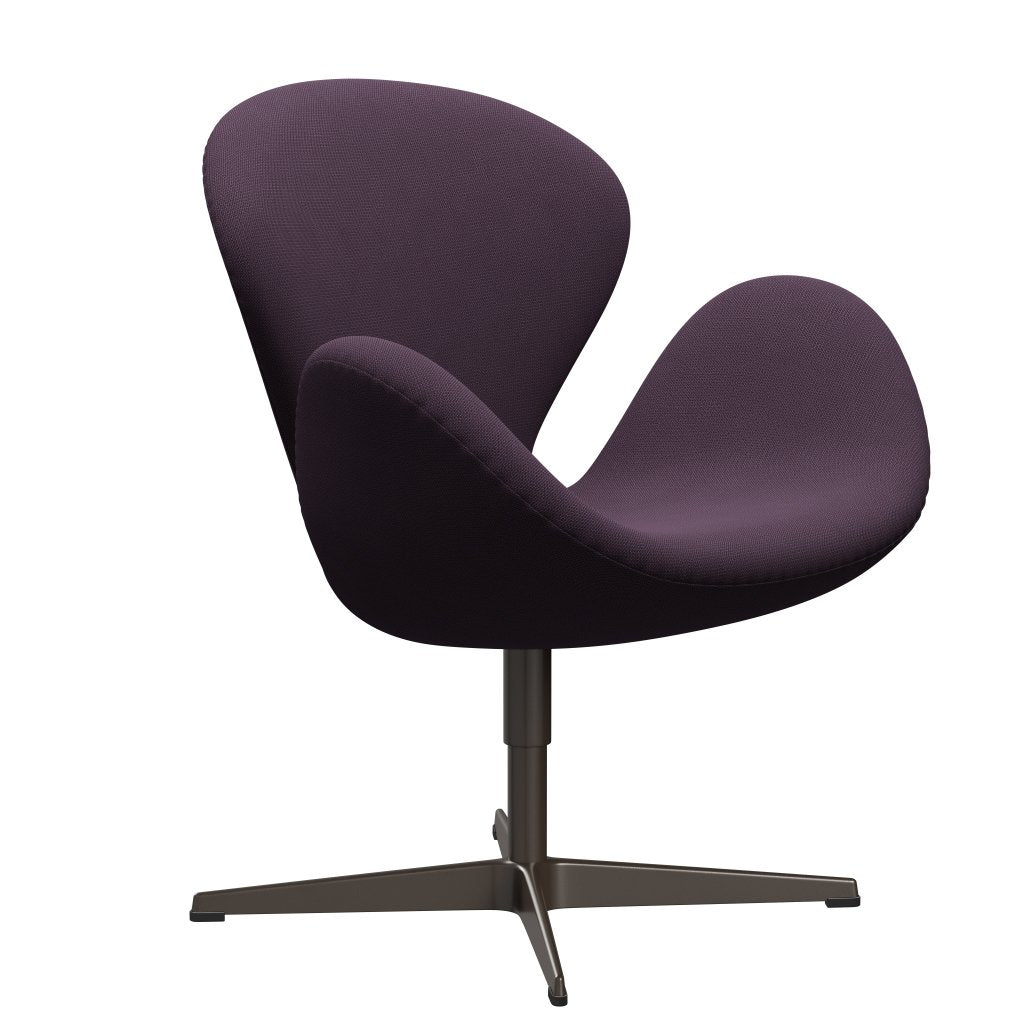 Fritz Hansen Swan Lounge Chair, Brown Bronz/Capture Violet Dark