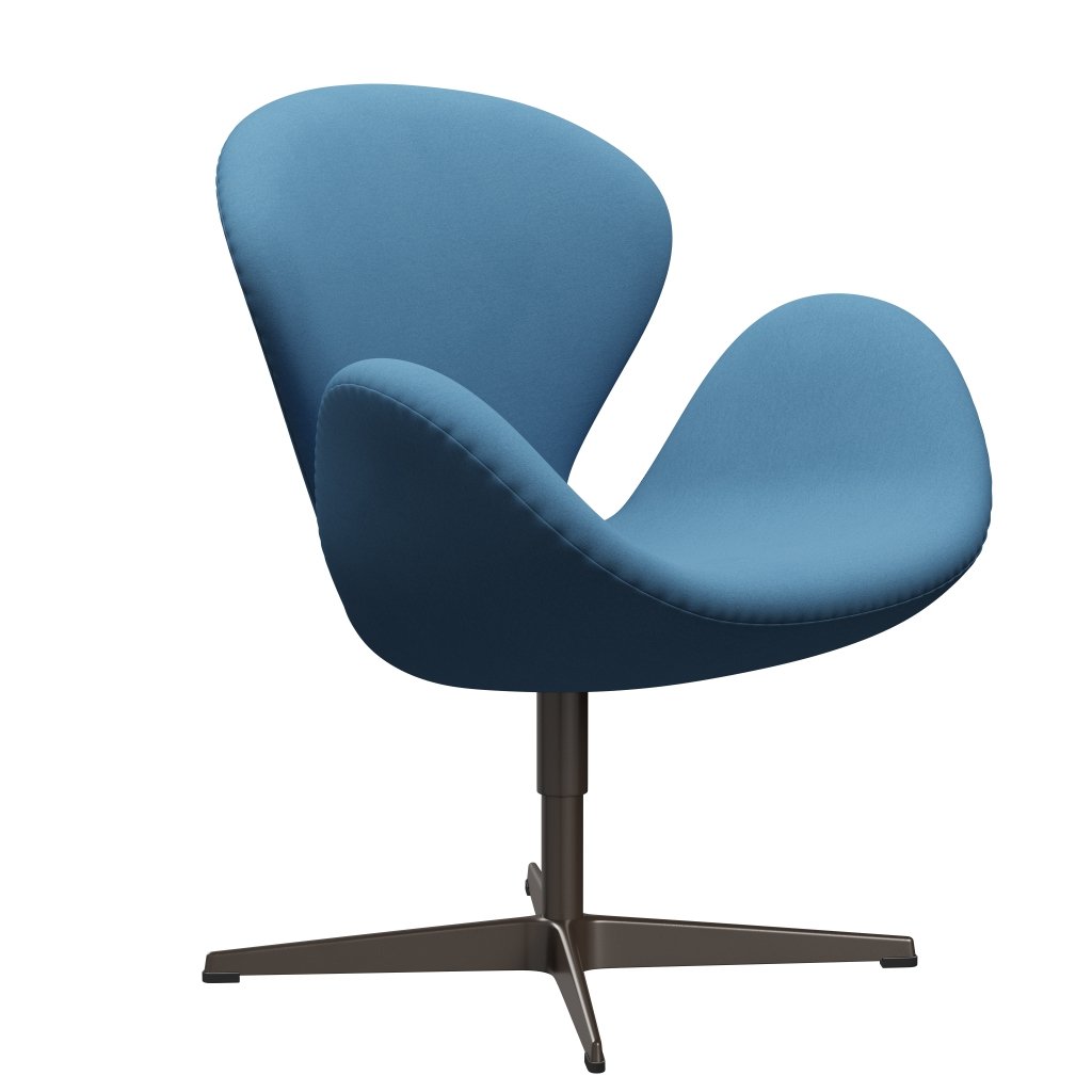 Fritz Hansen Swan Lounge Chair, Brown Bronze/Comfort Light Blue (01124)