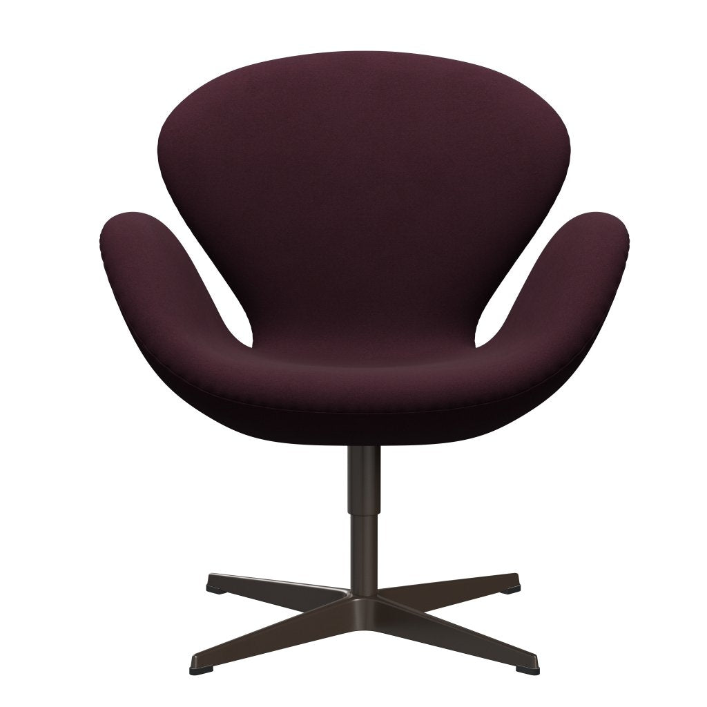 Fritz Hansen Swan Lounge Chair, Brown Bronze/Comfort Light Bordeaux