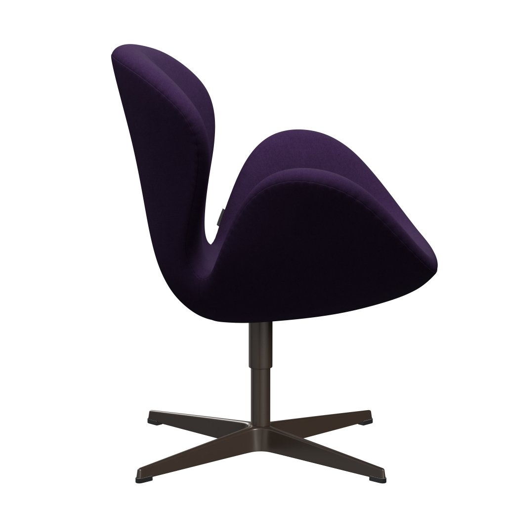 Fritz Hansen Swan Lounge Chair, Brown Bronz/Comfort Violet Dark