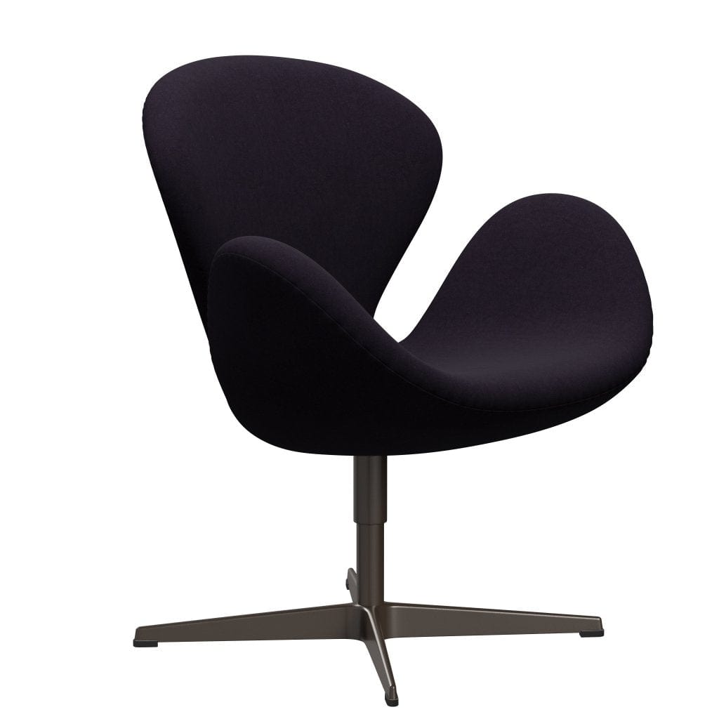 Fritz Hansen Swan Lounge Chair, Brown Bronz/Comfort Violet Red