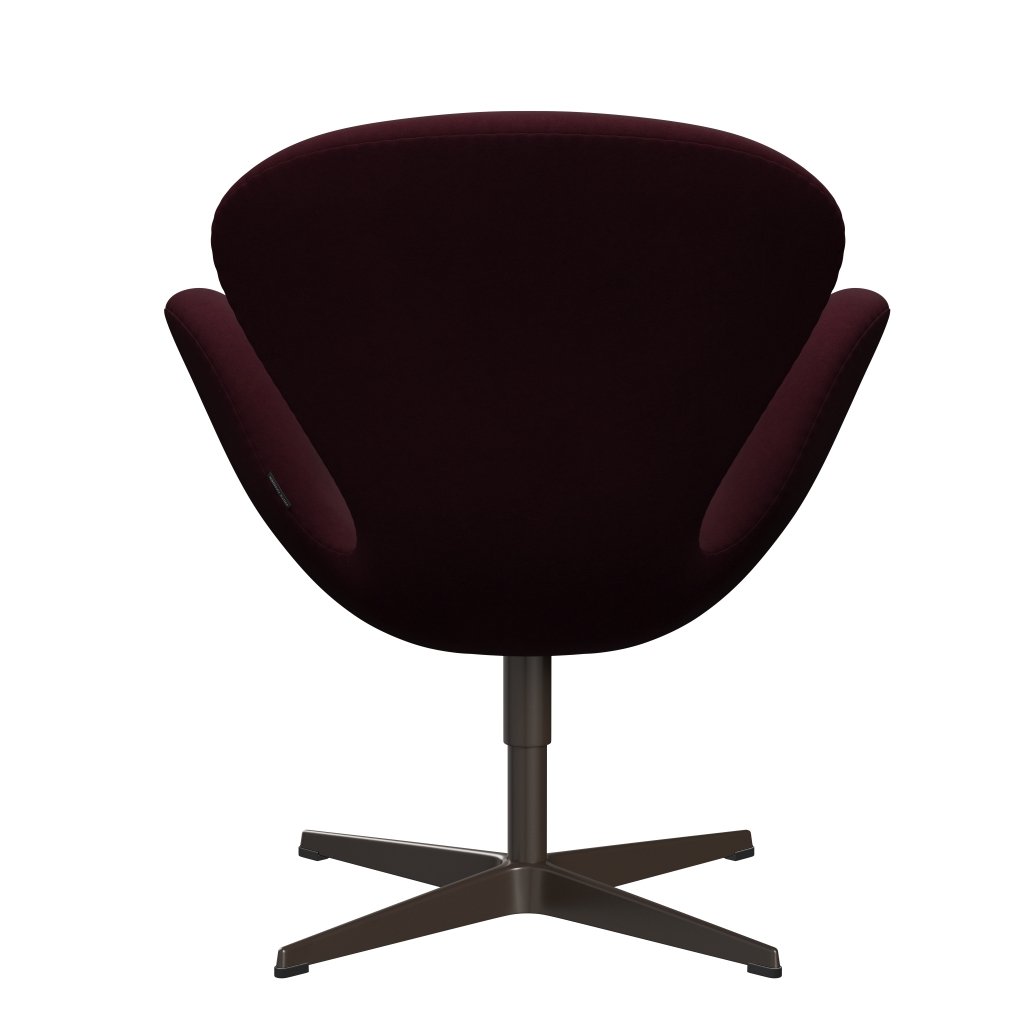 Fritz Hansen Swan Lounge Chair, Brown Bronz/Comfort Violet/Dark Red