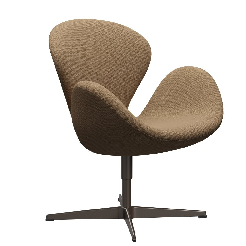 Fritz Hansen Swan Lounge Chair, hnědý bronz/Diablo zlatý písek