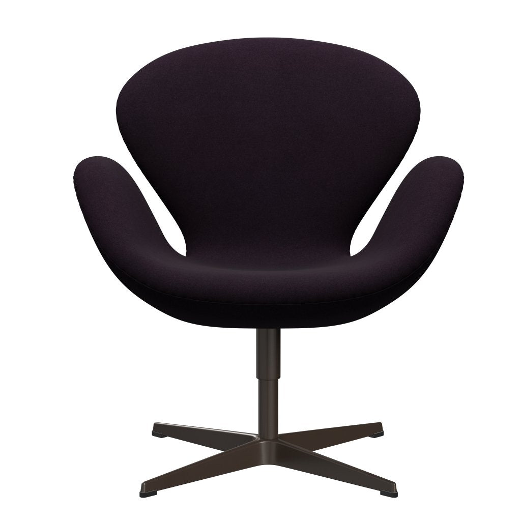 Židle Fritz Hansen Swan Lounge, Brown Bronze/Divina Aubergine (376)